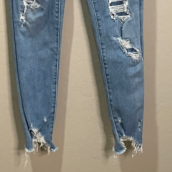 American Eagle Jeans Short Distressed Super Hi Rise Jegging Slim Vintage Skinny - Picture 2 of 13